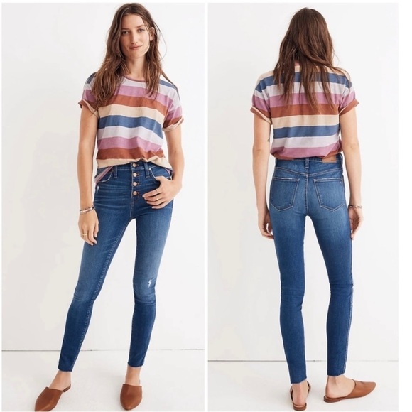 MADEWELL 10” High-Rise Skinny Exposed Buttons Jeans - Picture 1 of 12